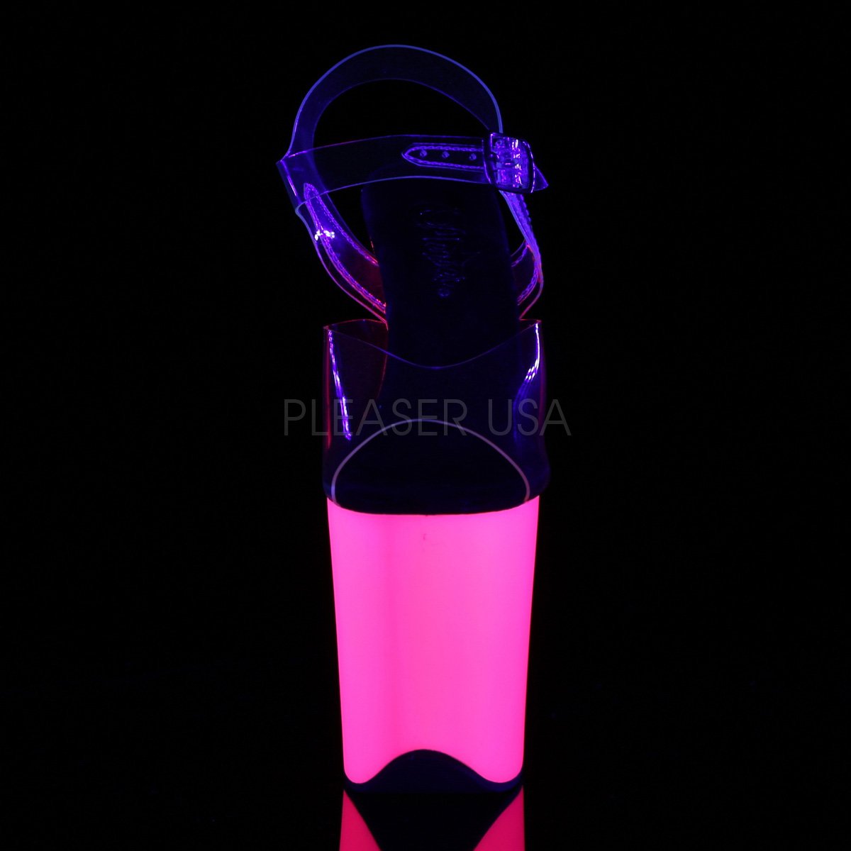 FLAMINGO 808UV NEON PINK UV REACTIVE 8" POLE DANCE HEELS